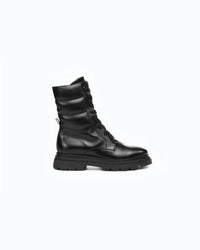BROOKLYN - Tronchetti in pelle con gambale imbottito - Nero
