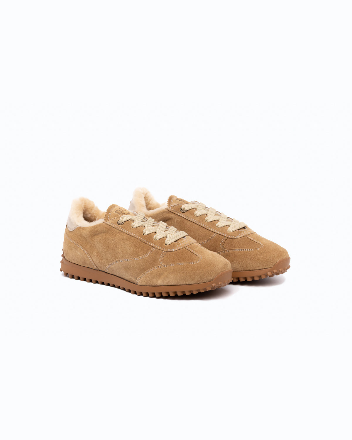 SANTIAGO - Baskets en velours - Beige et Miel