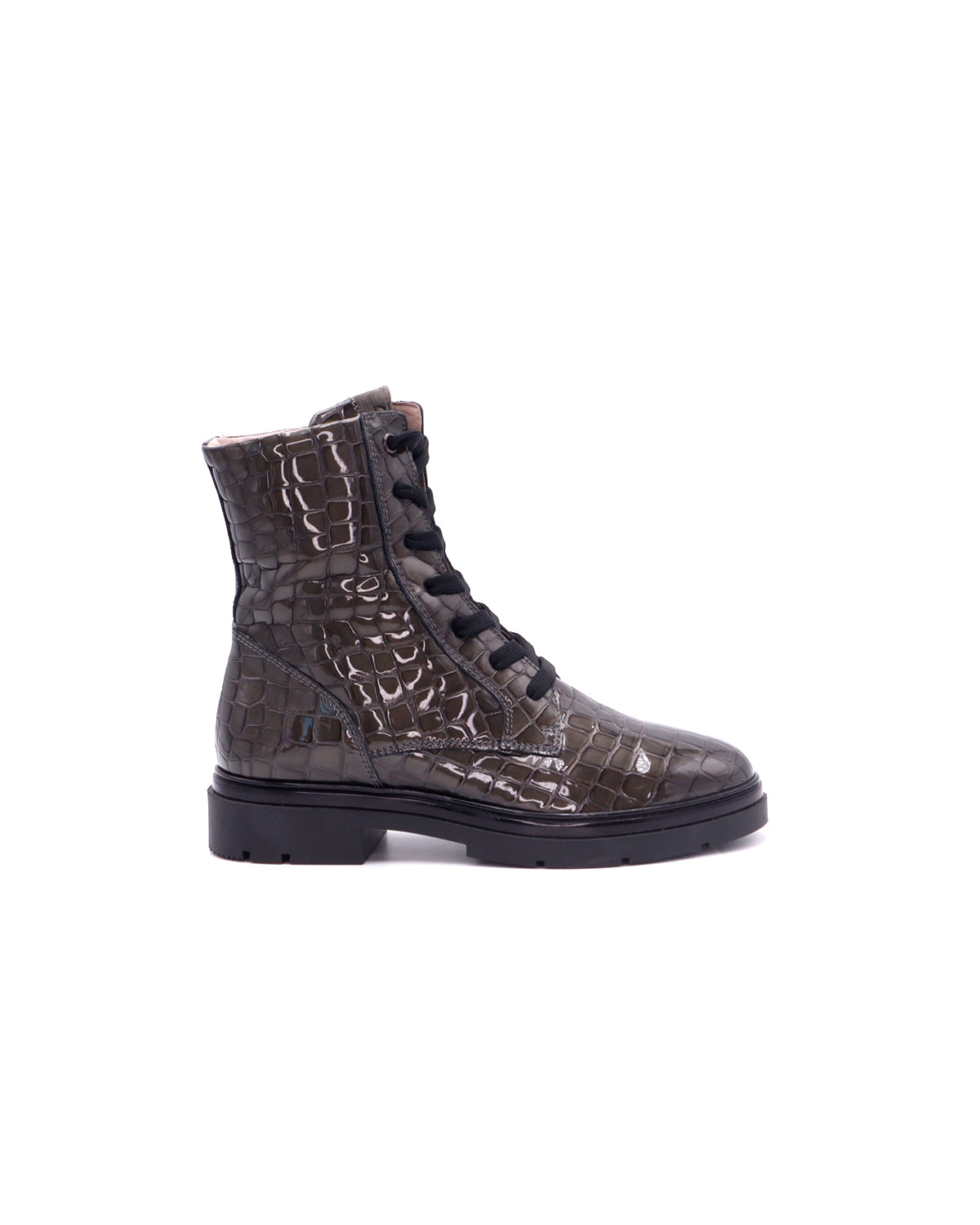 BROOKLYN - Leather ankle boots with padded shaft - Black