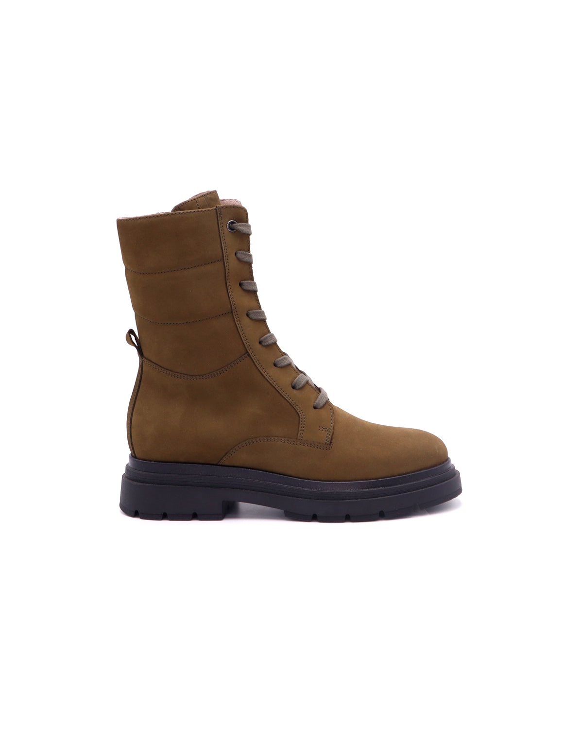 BROOKLYN - Tronchetti in pelle con gambale imbottito - Verde Militare