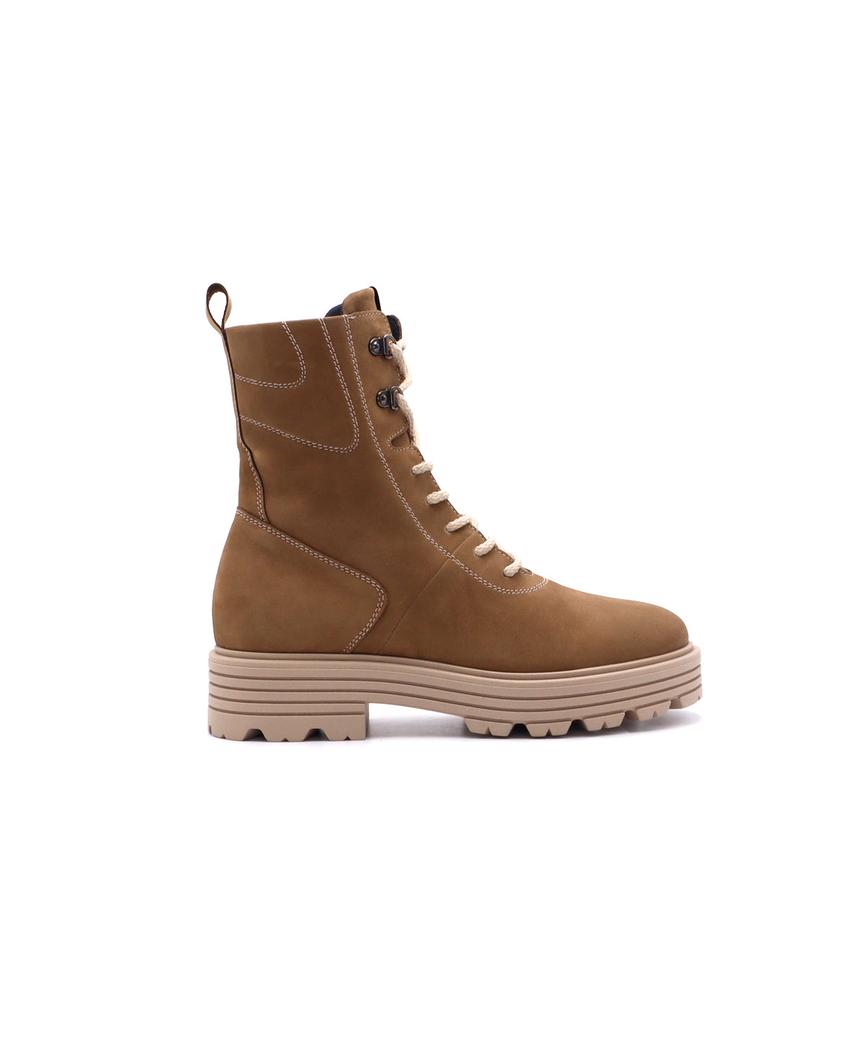 BROOKLYN - Tronchetti in nubuck con gambale decorato - Sabbia