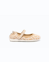 ANDALUSIA - Woven ballet flat - Beige and White