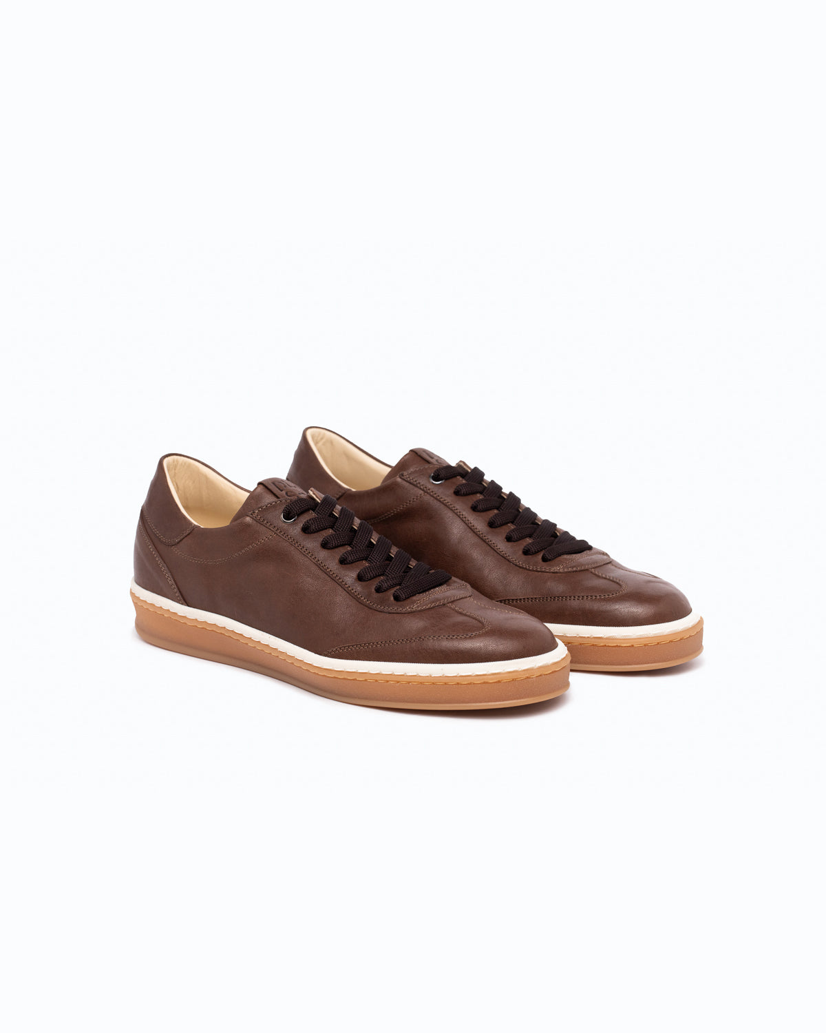 SANTIAGO - Baskets en cuir - Chocolat