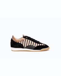 CAMARGUE - Sneakers in cotone a righe - Nero e Beige