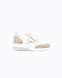 KYOTO - Baskets en cuir - Beige et blanc