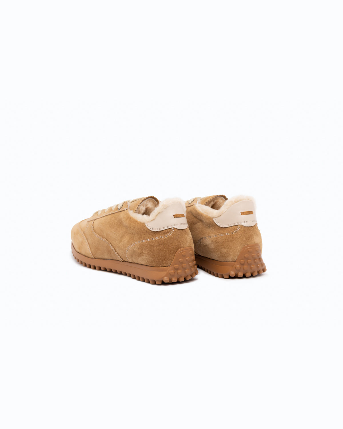 SANTIAGO - Baskets en velours - Beige et Miel