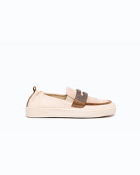 MILAN - Mocassins en maille - Crème et Argile