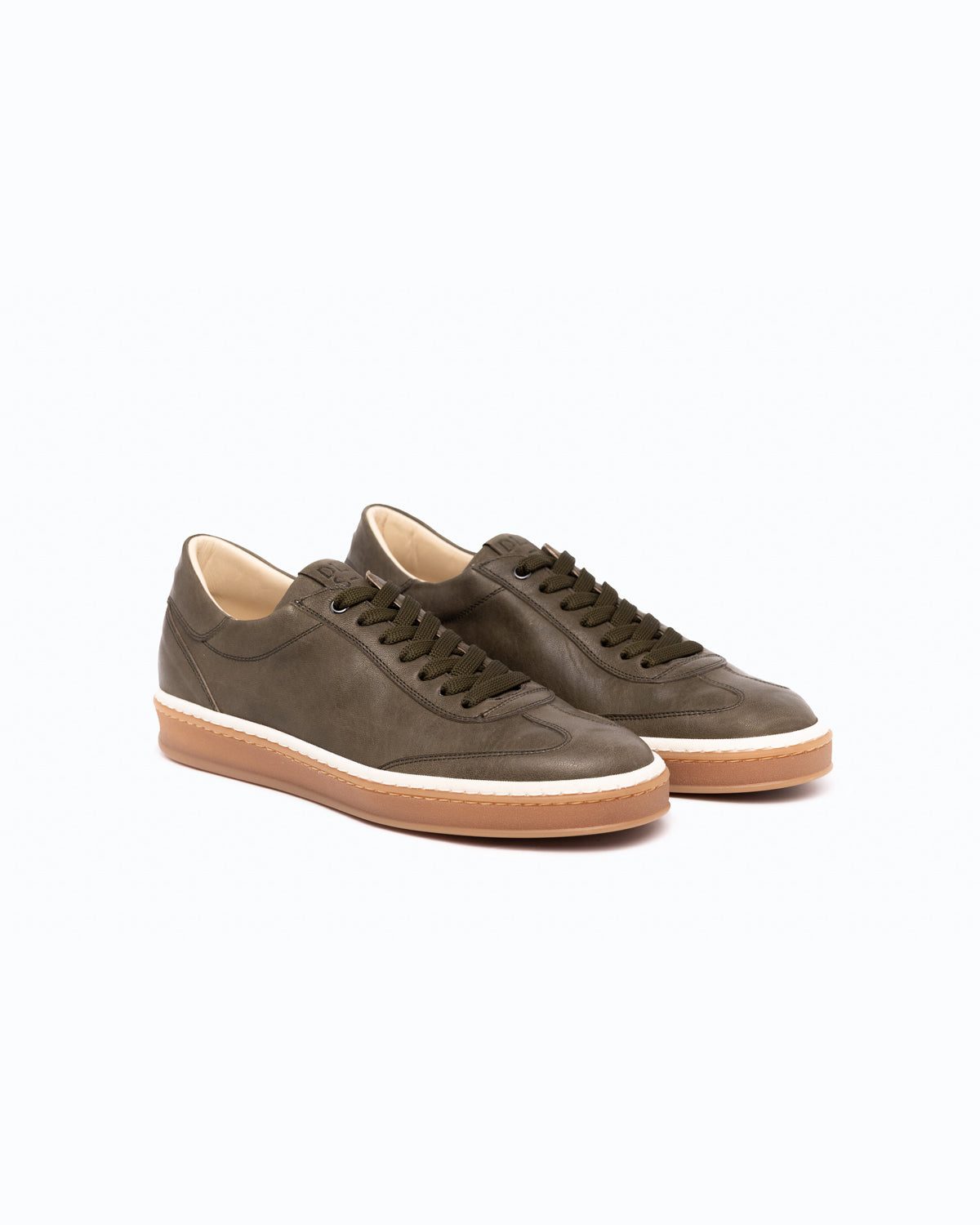 SANTIAGO - Baskets en cuir - Vert olive