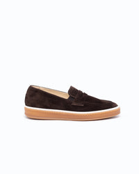 SANTIAGO - Mocassin en velours - Chocolat