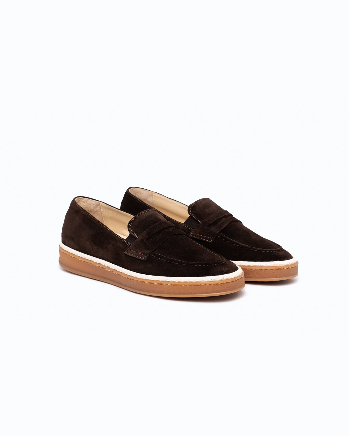 SANTIAGO - Mocassin en velours - Chocolat