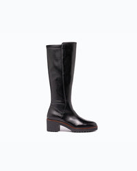 SIENA - Leather heeled boots - Black