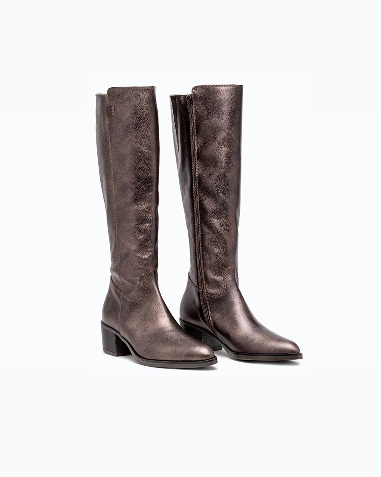 Black nappa leather DLS boots, shown in a studio still life.