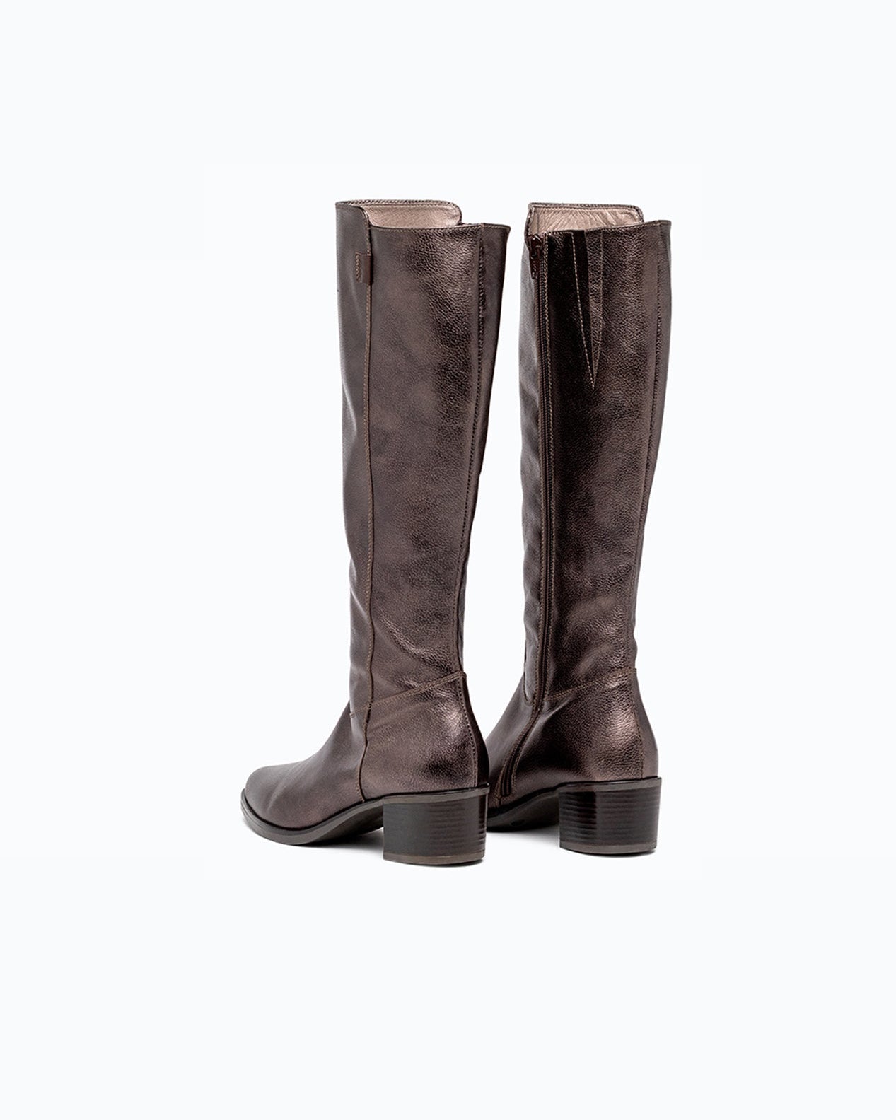 Black nappa leather DLS boots, shown in a studio still life.