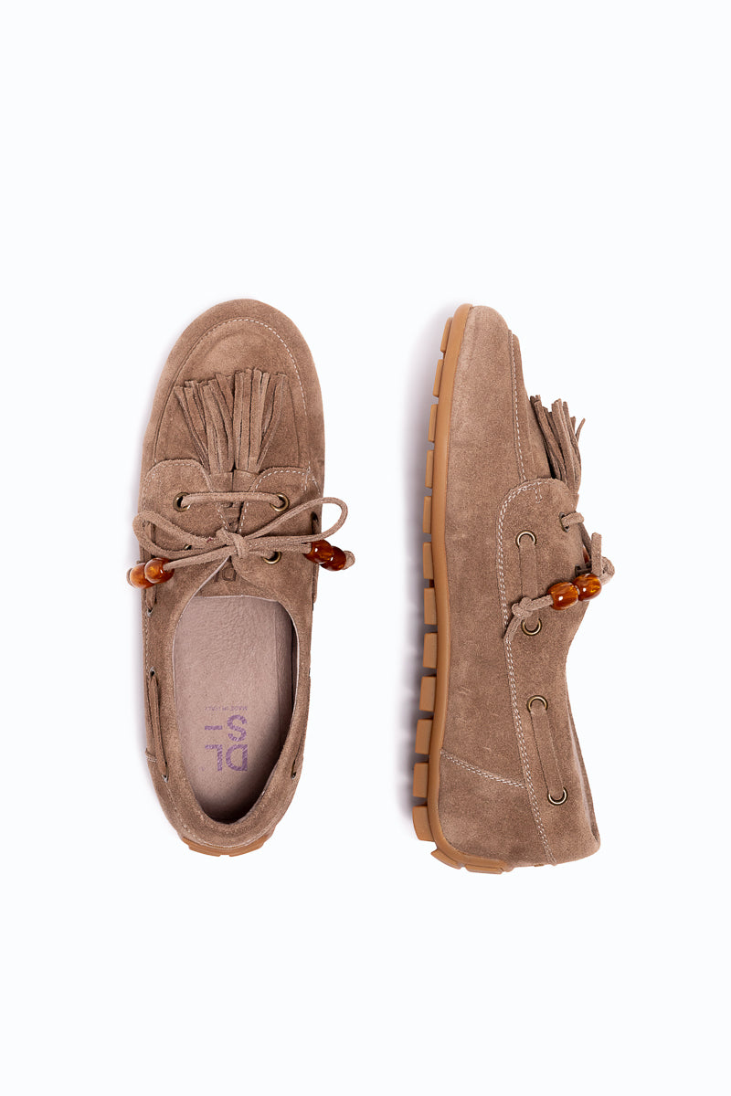 SANTIAGO - Chaussure en velours - Sable